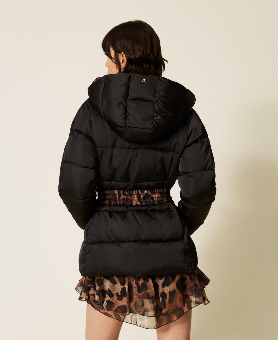 Puffer jacket with reversible belt Black Woman 262AP2530_00006_03