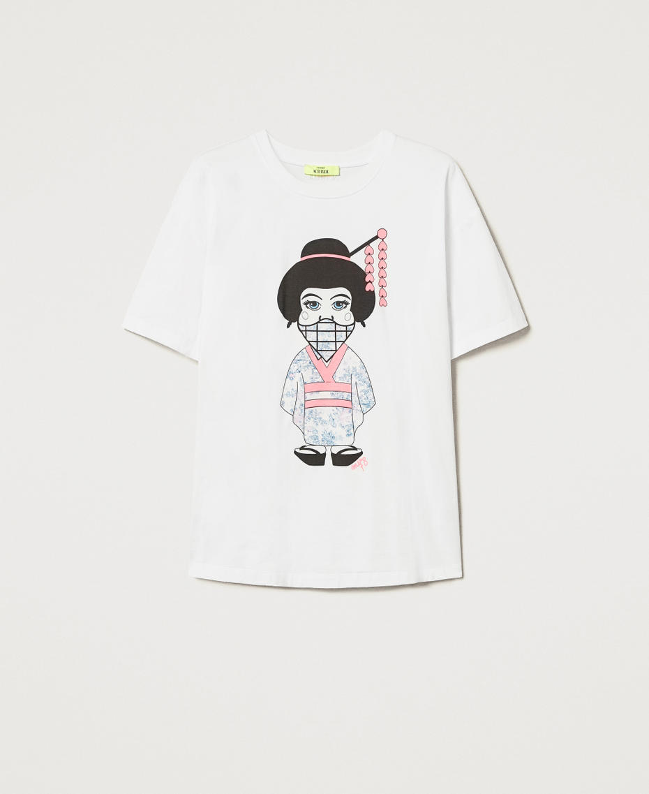 MYFO T-Shirt im Oversize-Fit Papers / Bandit Geisha-Print Frau 251AQ2052_12444_S0