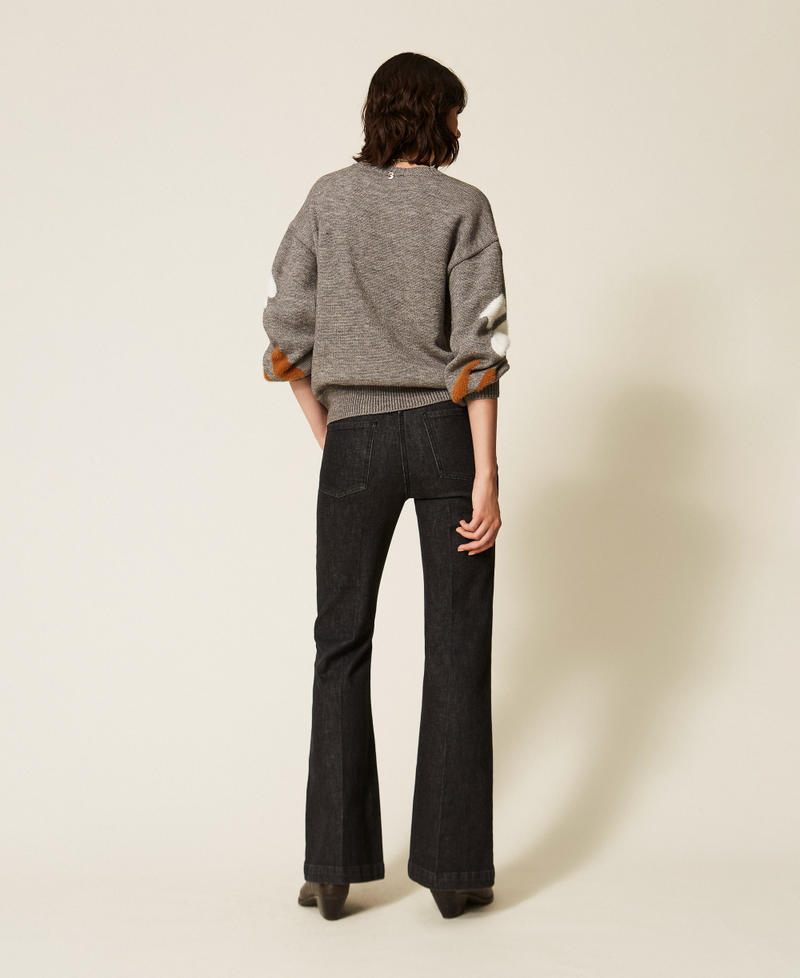 Five-pocket flared jeans Black Denim Woman 262AT2280_01103_02
