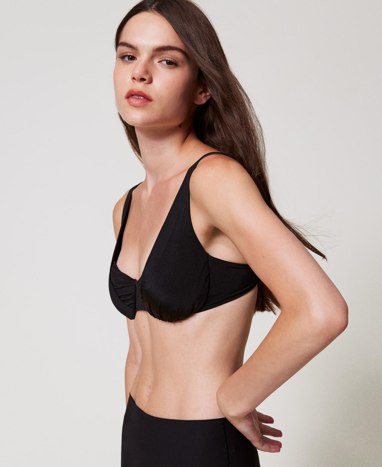 Ruched underwire bikini top Black Woman 251LBMC56_00006_02