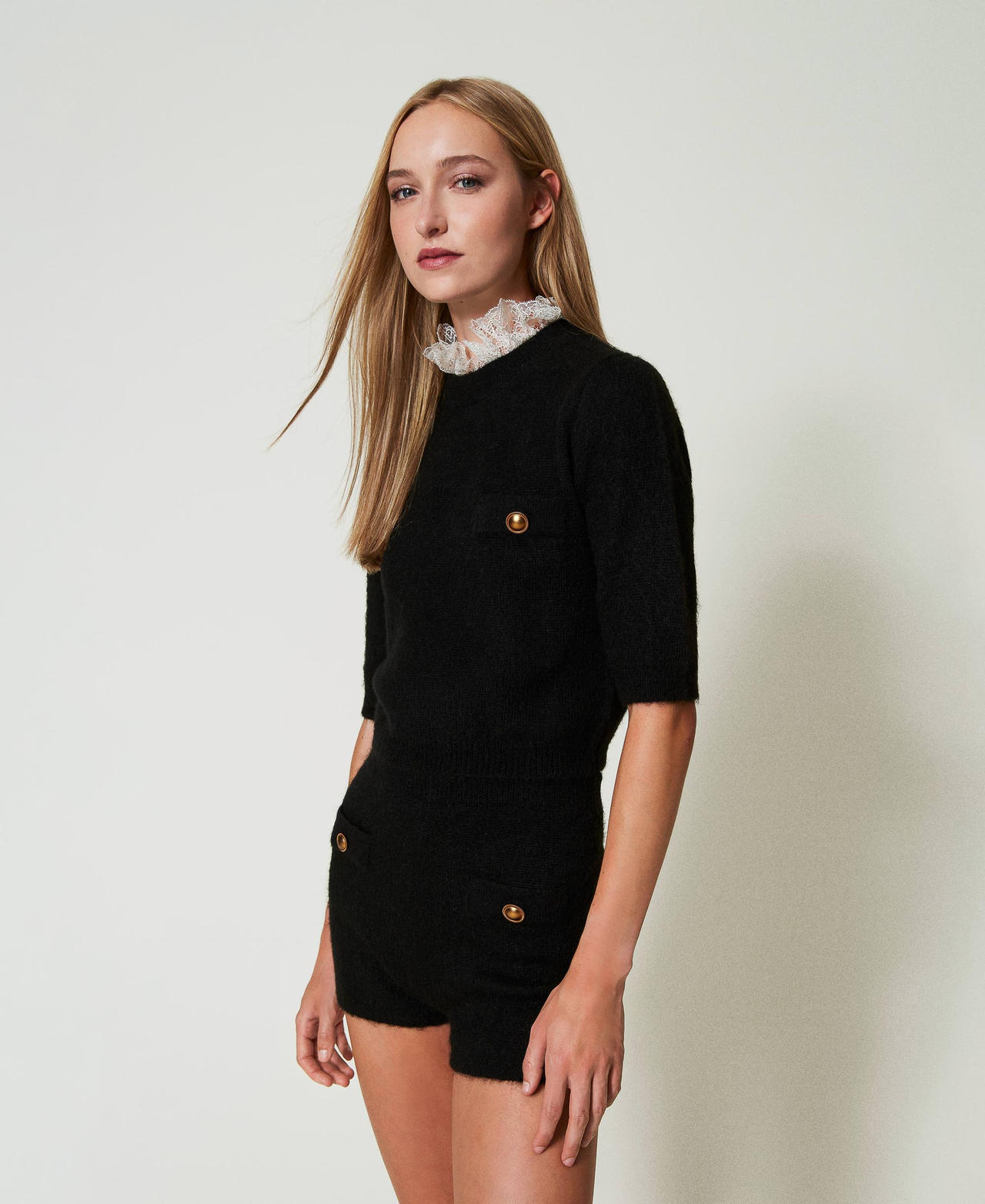 'Emily' mohair blend knit shorts