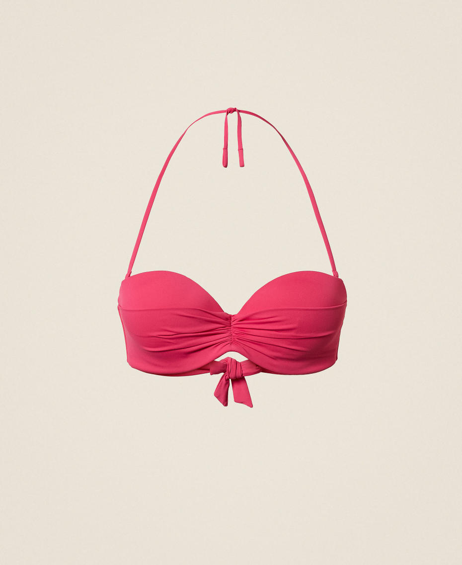 Bandeau-Bikinitop Trompe l 'oeil Fuchsia Cyclamen Frau 261LBMV11_13188_S0