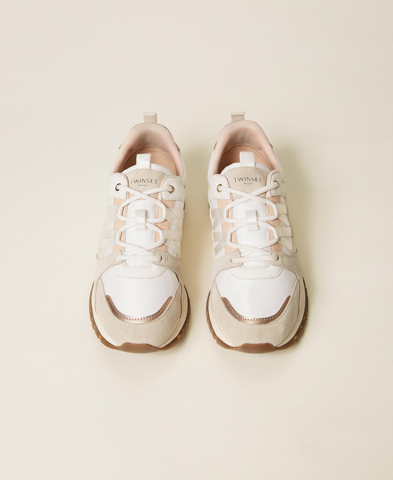 Leather running trainers White Snow Woman 252TGT02A_00282_04