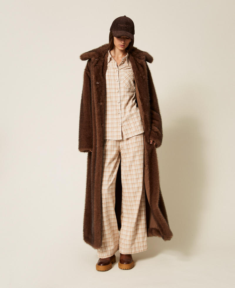 Mannish check pyjamas Camel Check Woman 252LL2ACC_12857_T0