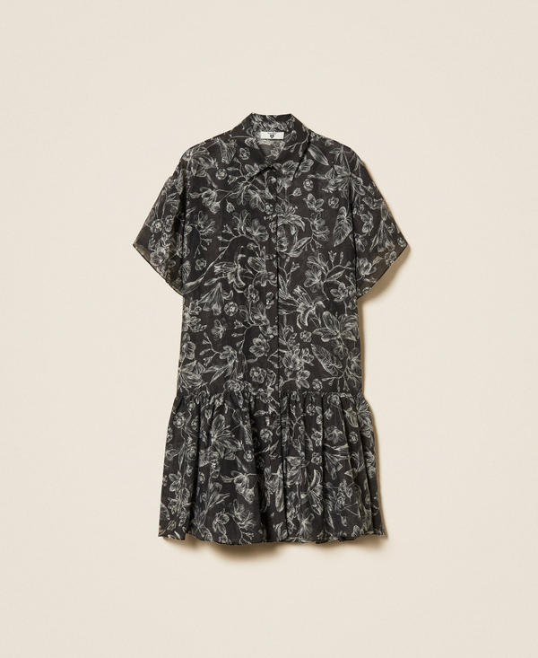 Short floral shirt dress