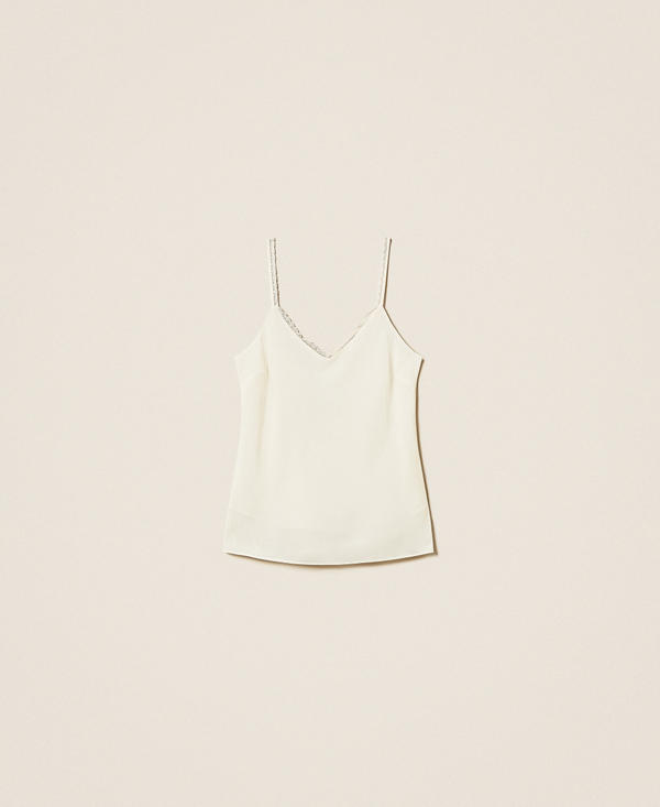 Top aus Crêpe de Chine aus Seidenmischung