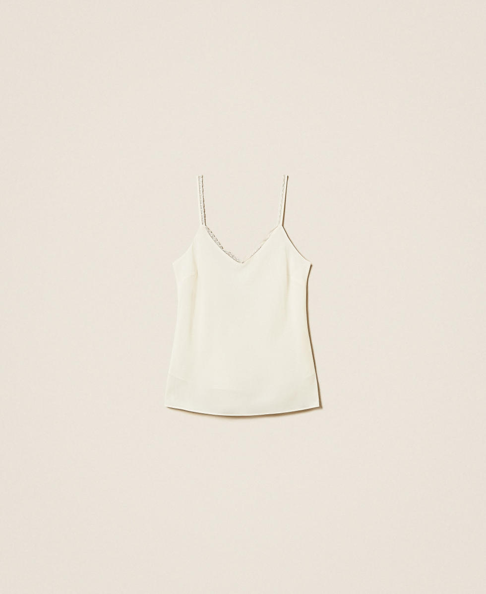 Silk blend crêpe de Chine top