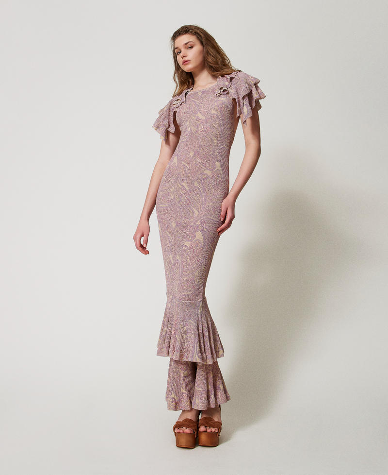 Maxistrickkleid „Lipari“ mit Print Paisleymuster-Print Small Lilac Frau 251TS3220_12591_01