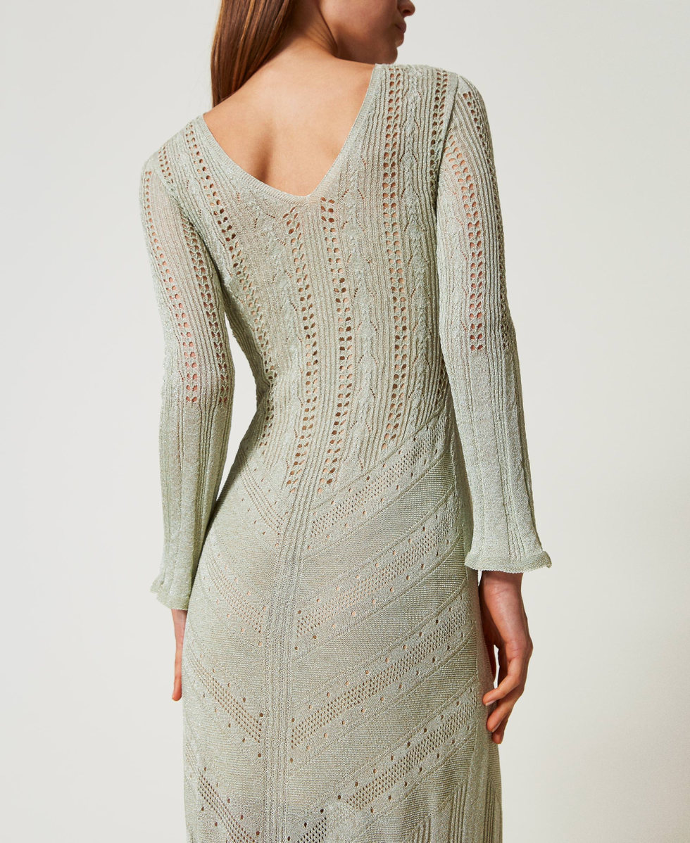 Long dual-use knit dress Light Nymph Lurex Woman 251TT3180_12455_06