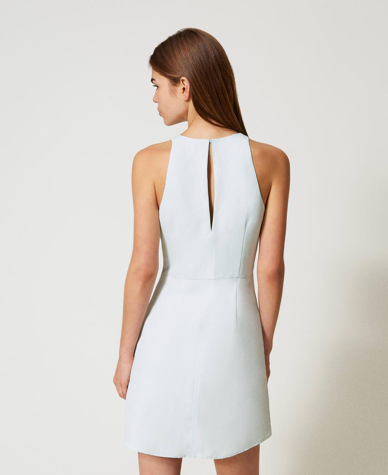 Short linen-blend dress Water Green Woman 251TT2305_12371_03