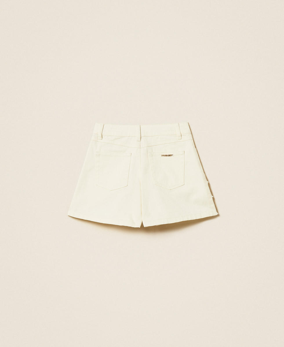 Short en bull avec volants Off White Fille 261GJ2105_00526_S1