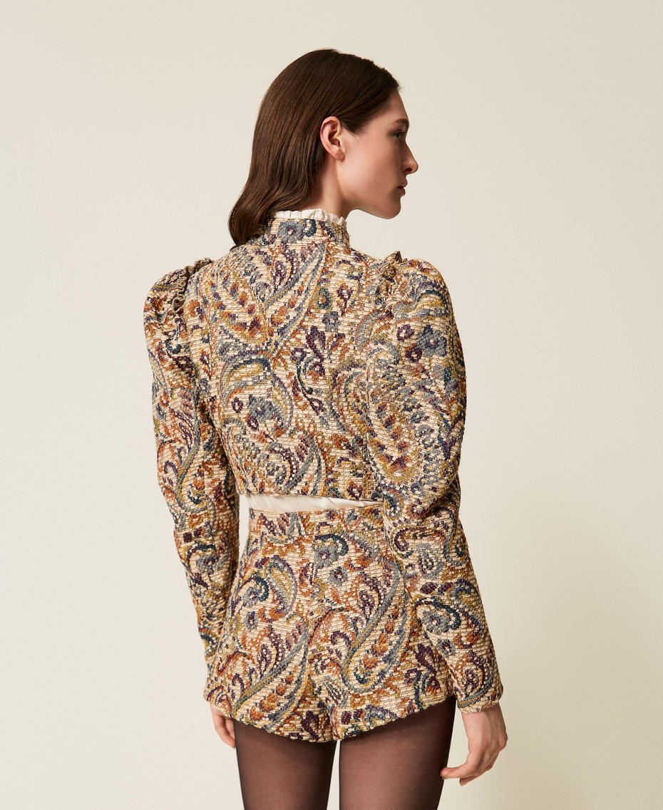 Jacquardjacke mit Kaschmirmuster Jacquard Cachemire Multicolor Frau 252TS2370_13095_03