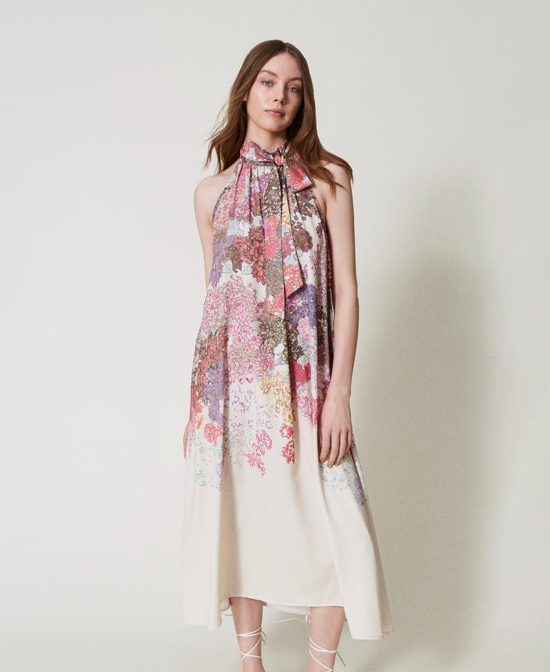 MYFO long halterneck floral dress Summer Sand Camouflower Woman 251AQ2071_12416_01