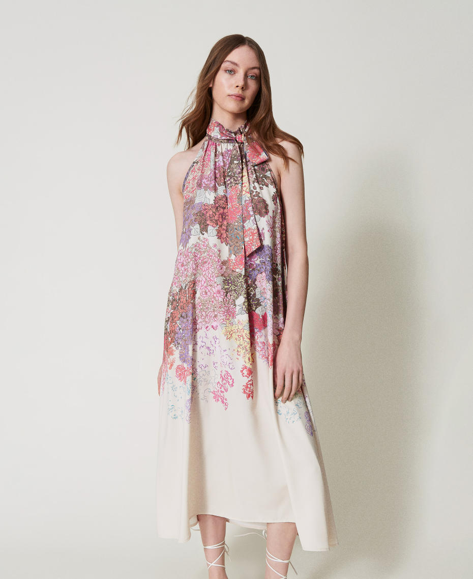 MYFO long halterneck floral dress Summer Sand Camouflower Woman 251AQ2071_12416_01