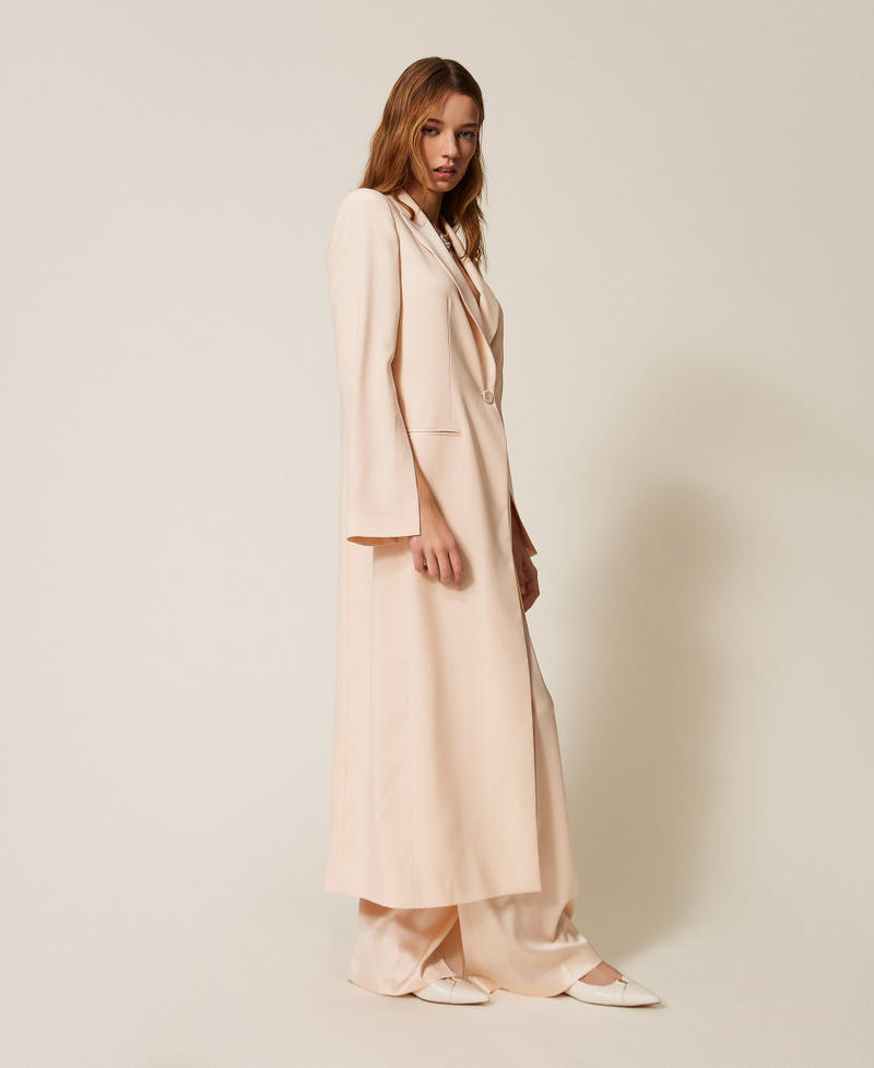 Envers satin duster coat "Parchment" Beige Woman 261TP2422_07222_02