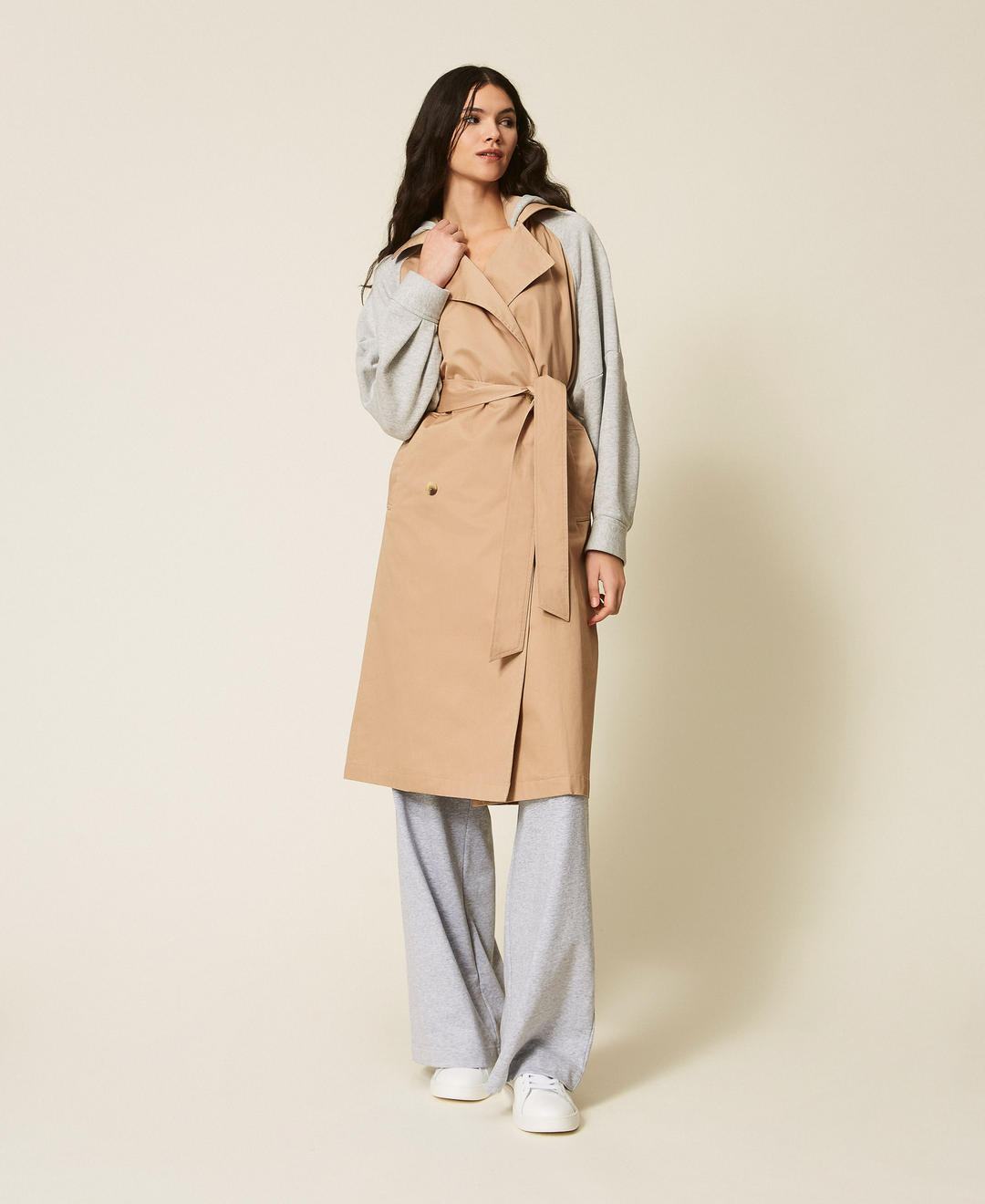 Trench en gabardine et molleton