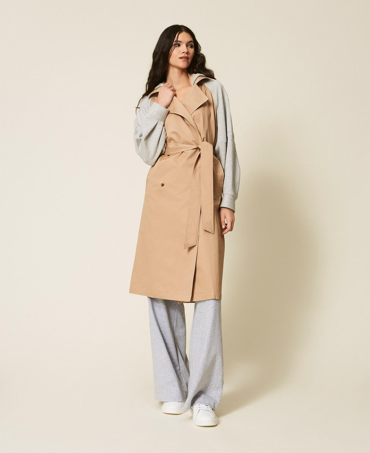 Trench en gabardine et molleton