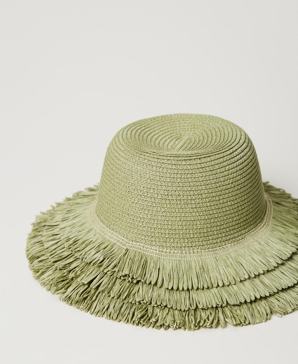 Chapeau &agrave; large bord effet paille Olive Leaf Femme 251LB4DBB_12135_03