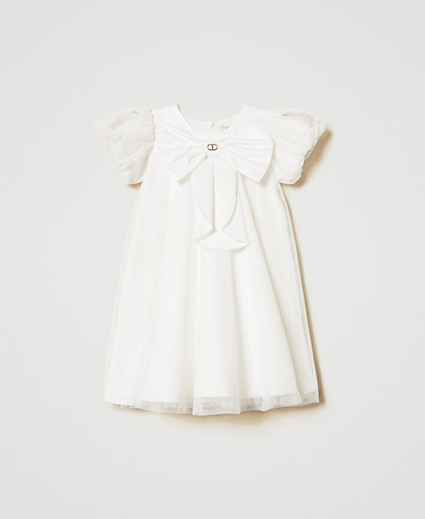 Kurzes Kleid aus Duchesse mit Schleife
