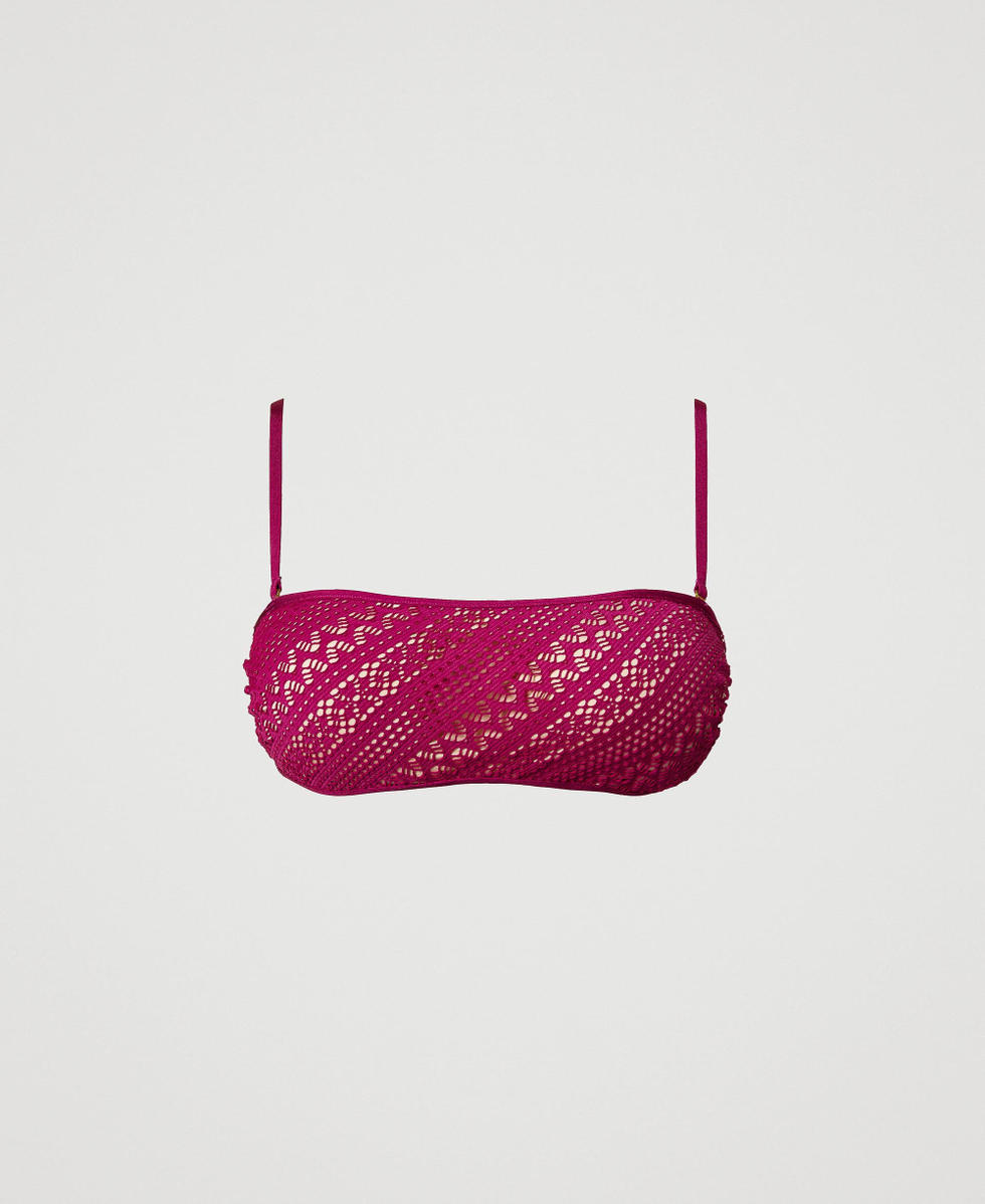 Bandeau-Bikinitop in Spitzenoptik Magentaviolett Frau 251LBMG11_11736_S0