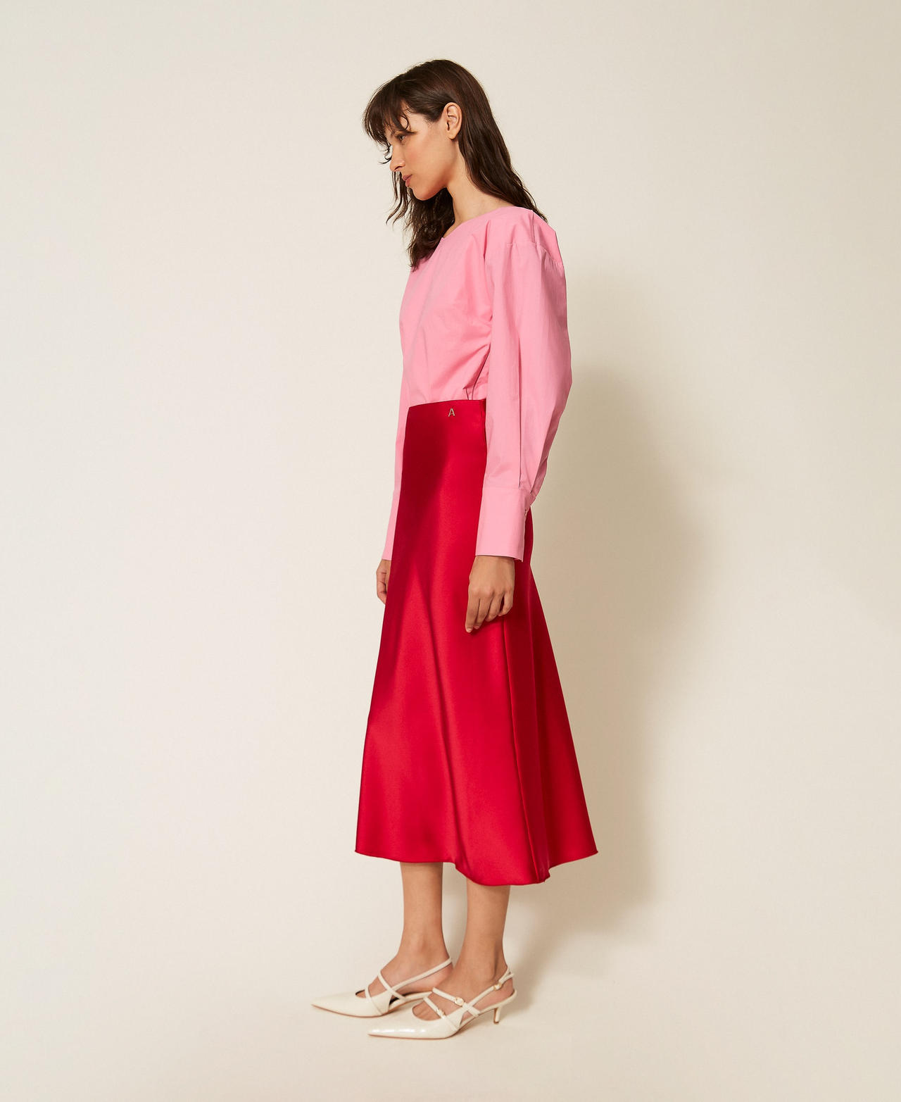 Jupe longue en satin
