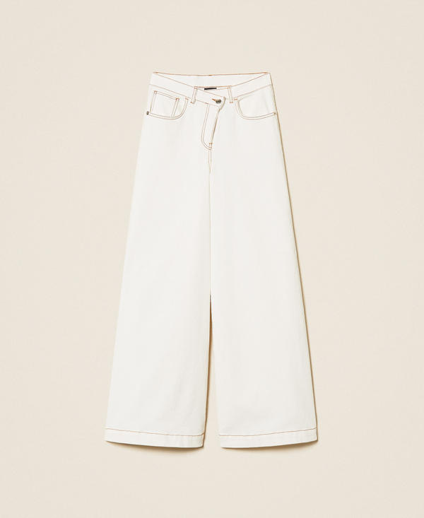 Organic cotton bull wide leg trousers