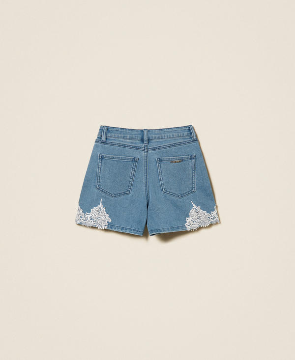Short en jean avec dentelle