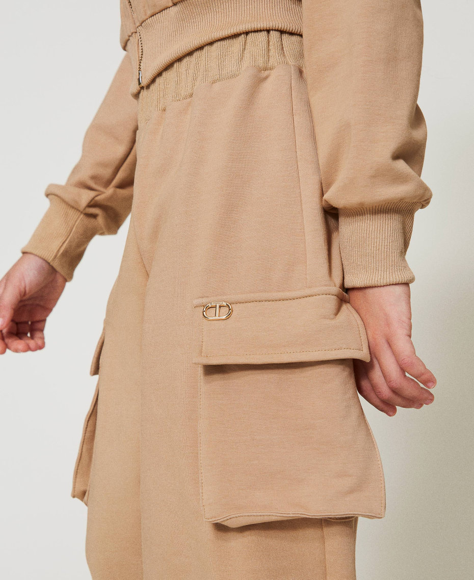 Plush palazzo trousers Beige Hemp Girl 251GJ2586_00310_04