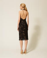 Robe longue en filet avec broderie Noir Femme 261TQ2012_00006_03