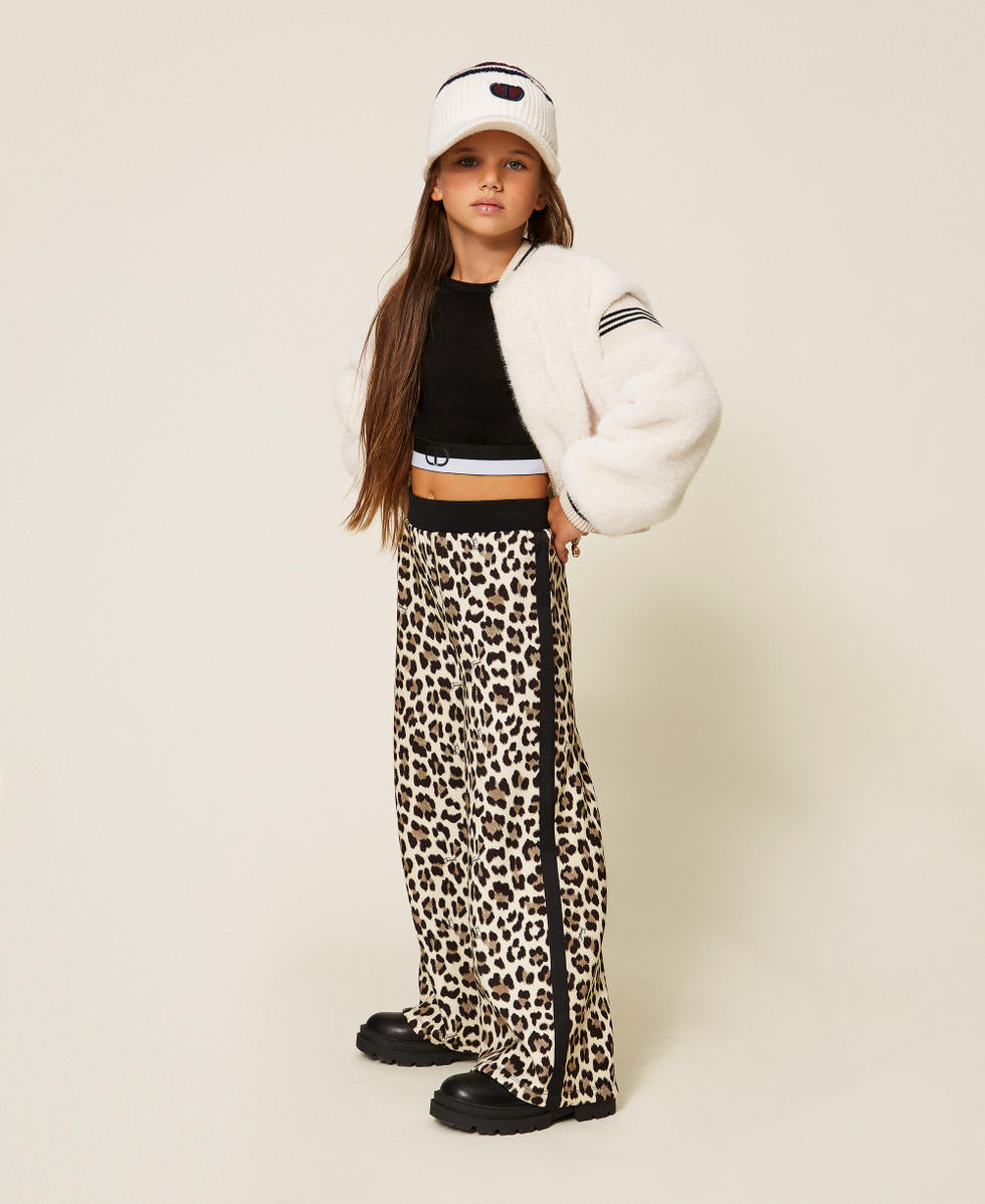 Pantalon en scuba animalier Imprim&eacute; L&eacute;opard Fille 252GJ2021_12700_02
