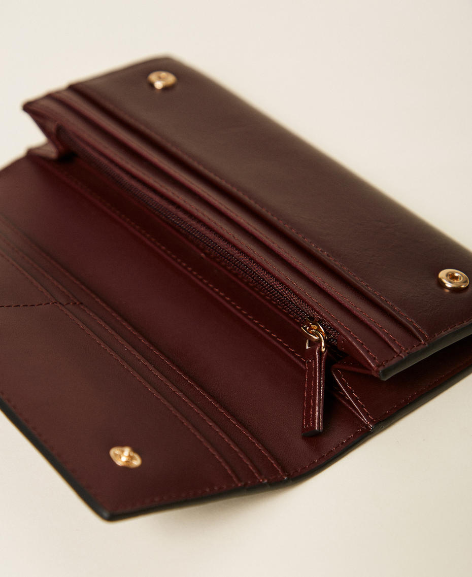 Wallet with flap and Oval T Burgundy Red Woman 252TD8053_04218_03