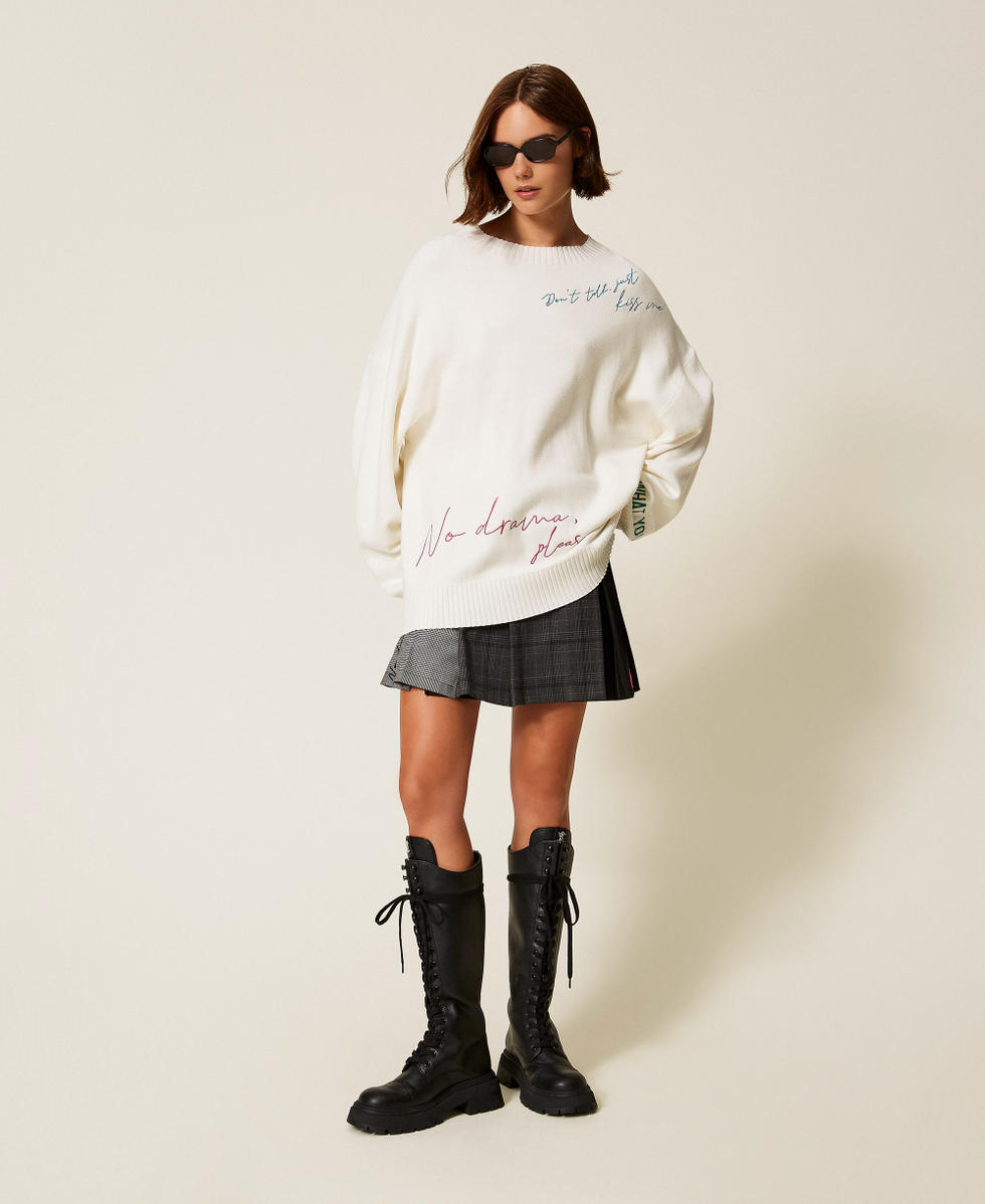 MYFO jumper with multicolour embroidery "Papers" White Woman 252AQ3070_00840_01