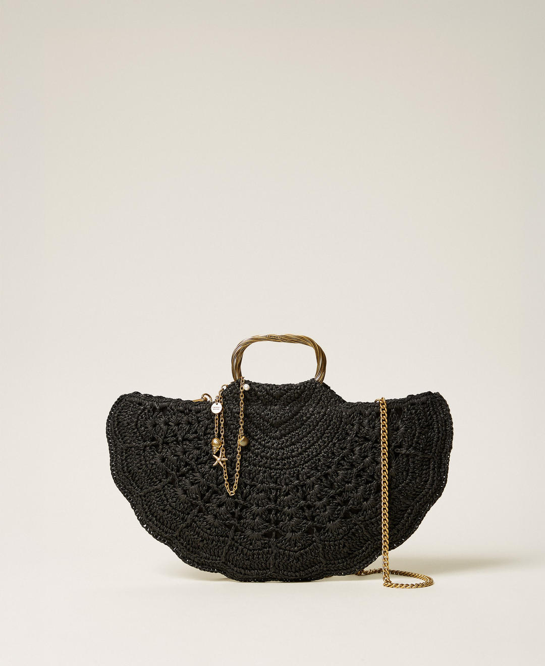 Sac à bandoulière en raphia au crochet