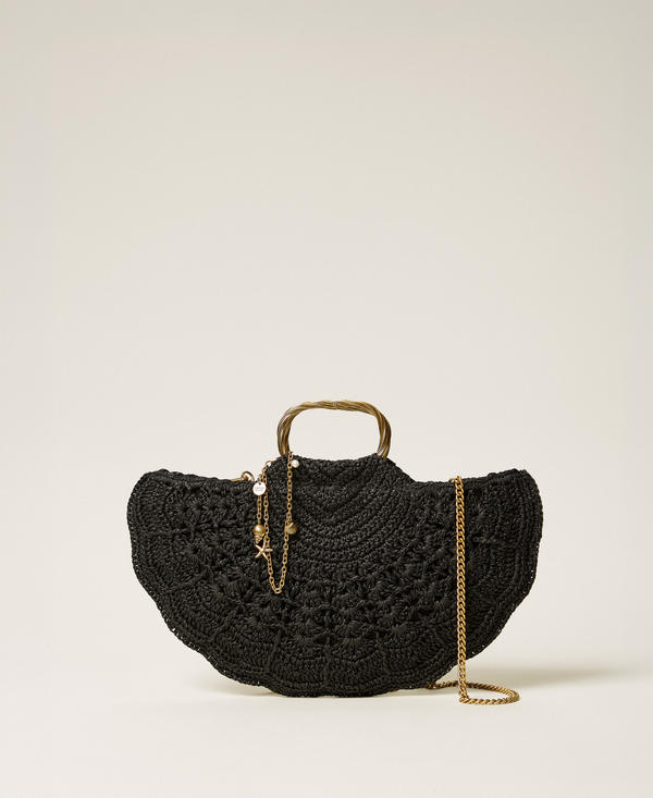Crochet raffia shoulder bag