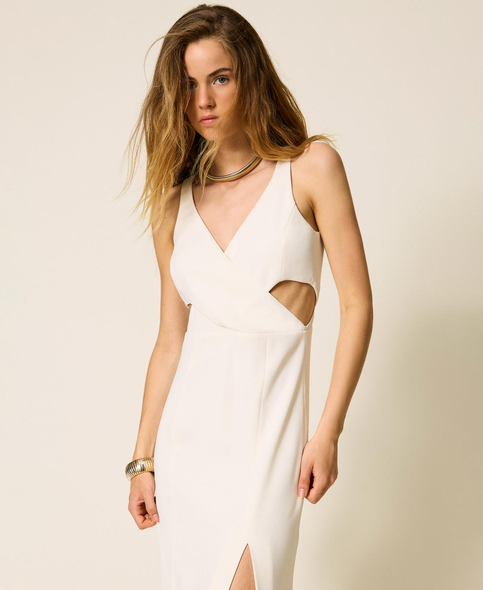 Abito longuette in crêpe con cut-out Madreperla Donna 252TP2165_00059_04