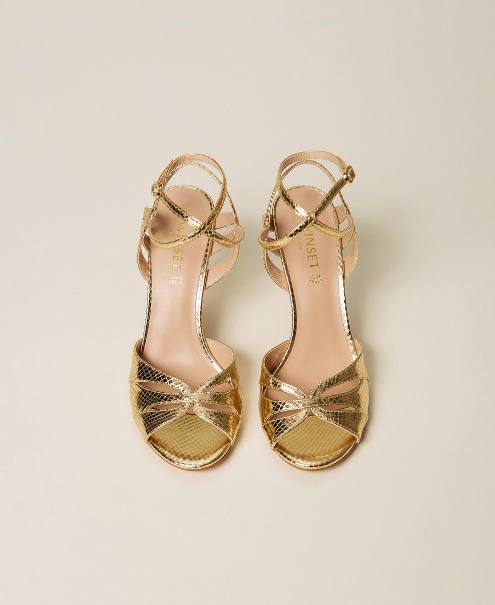 Laminated leather sandals Platinium Tejus Woman 261TCP112_13330_04