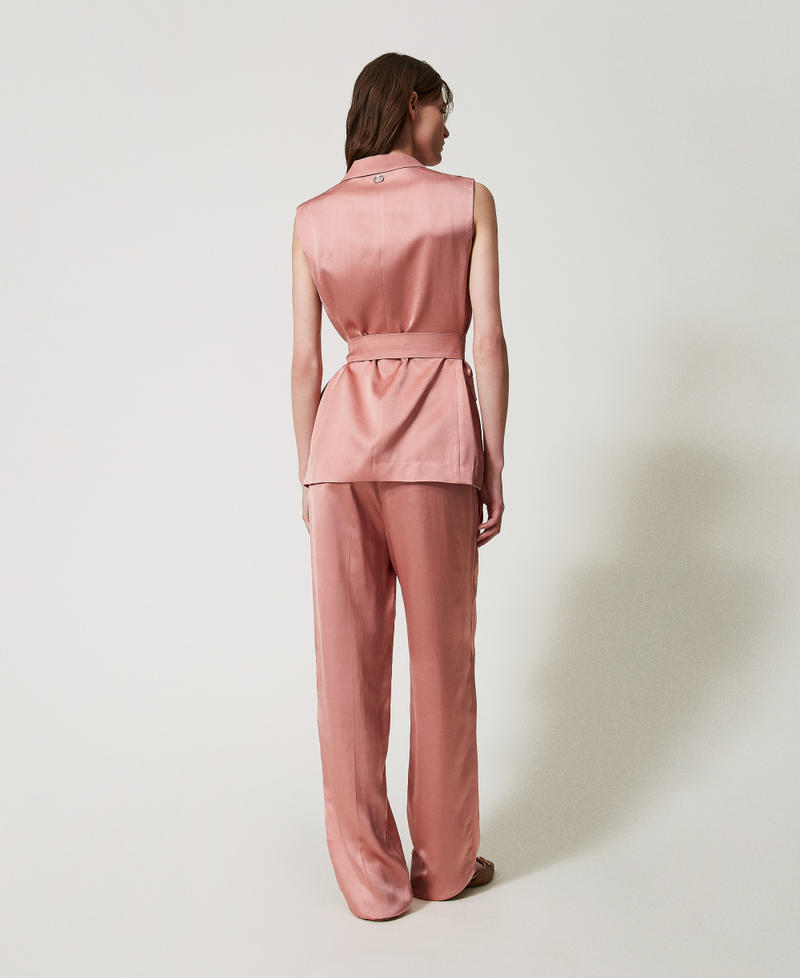 Envers satin trousers Dusty Coral Woman 251TT2273_12364_03