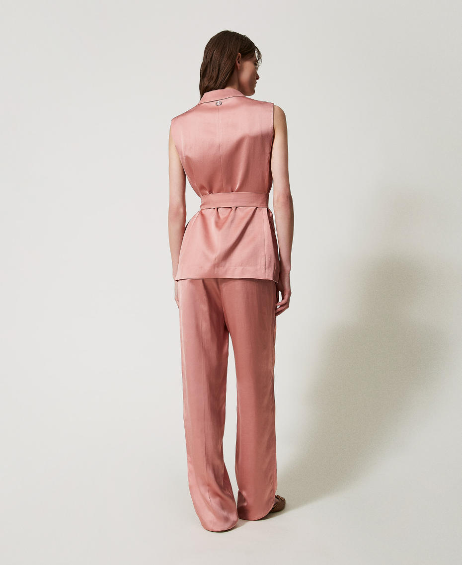 Envers satin trousers Dusty Coral Woman 251TT2273_12364_03
