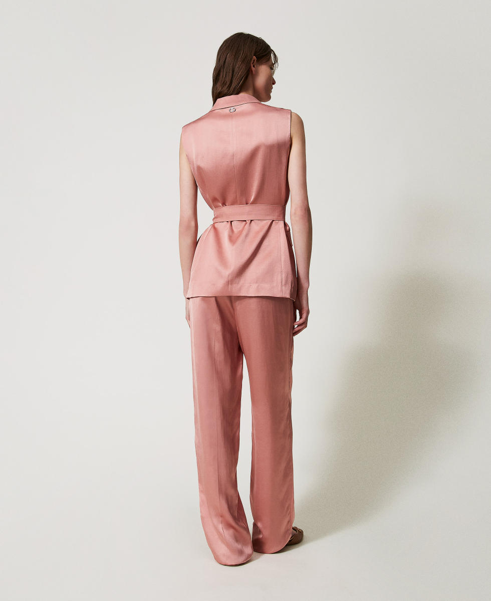 Pantalon en envers satin Dusty Coral Femme 251TT2273_12364_03