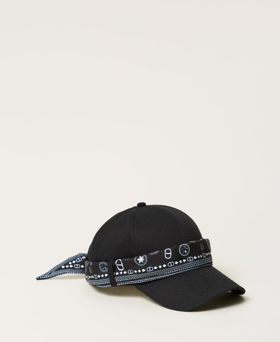 Baseball cap with bandana scarf Black Woman 251TO5460_00006_01