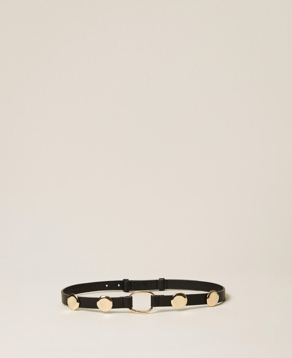 Cintur&oacute;n con anillas y tachuelas Negro Mujer 261TO5310_00006_01