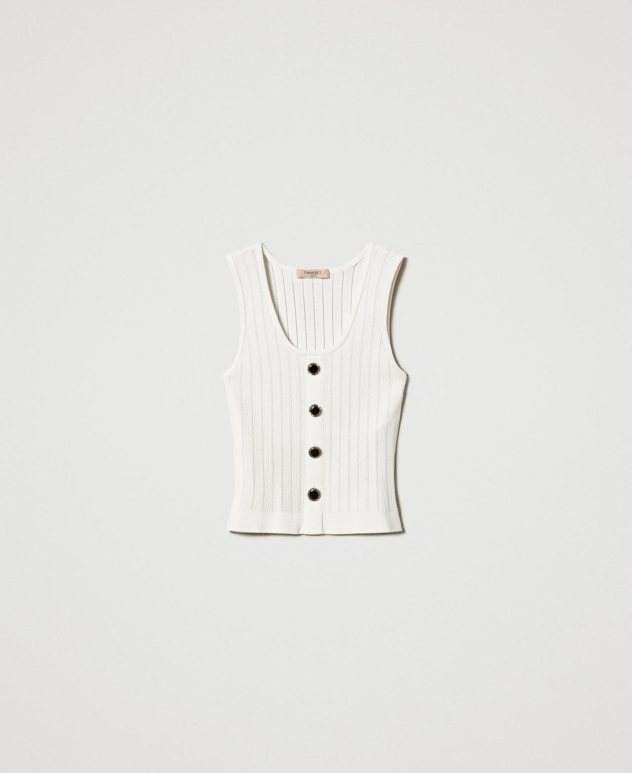 Knit top with decorative buttons White Snow Woman 251TP3492_00282_0S