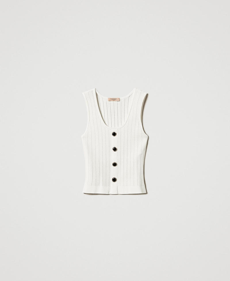 Knit top with decorative buttons White Snow Woman 251TP3492_00282_0S