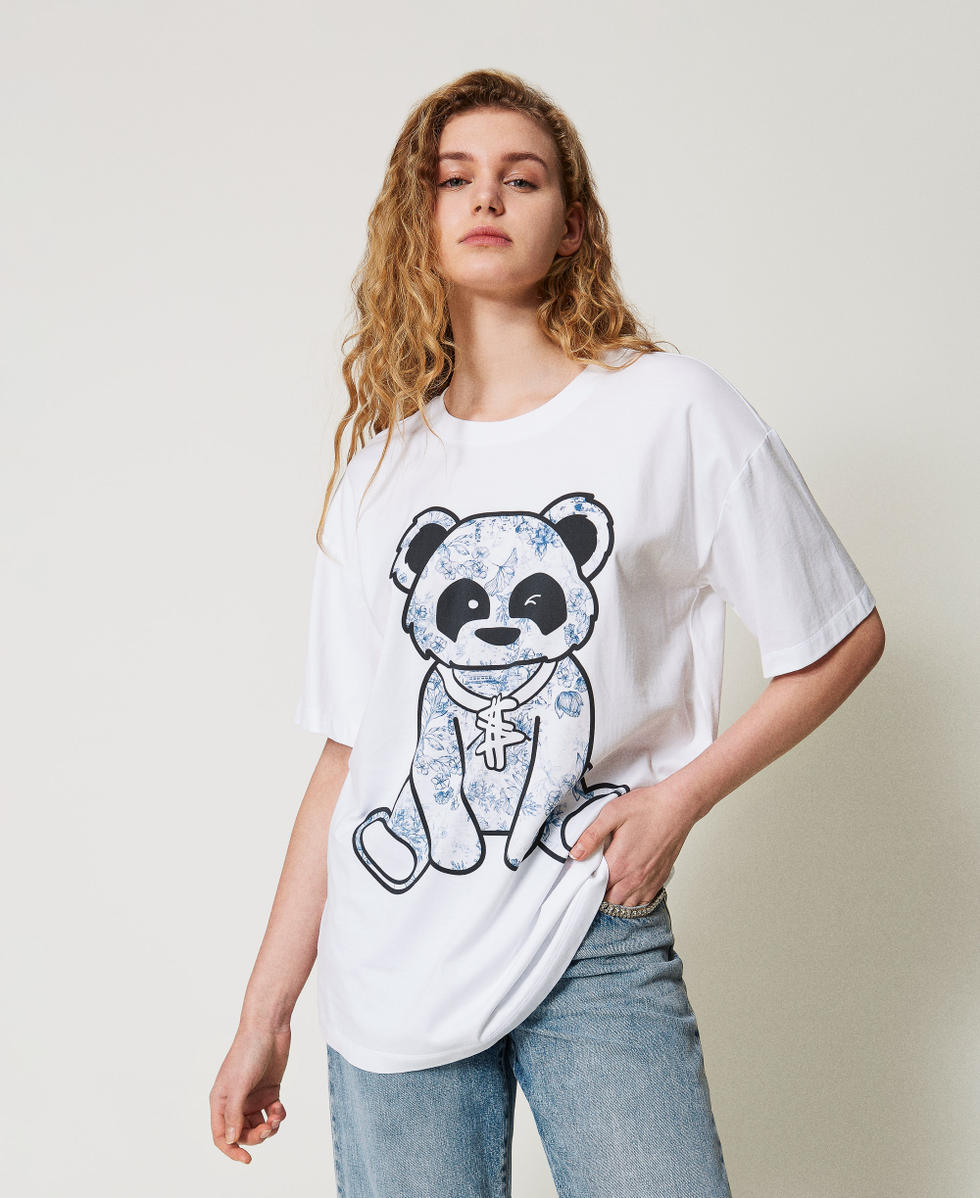 T-shirt MYFO linea over Papers / Stampa Panda Donna 251AQ2052_12442_01