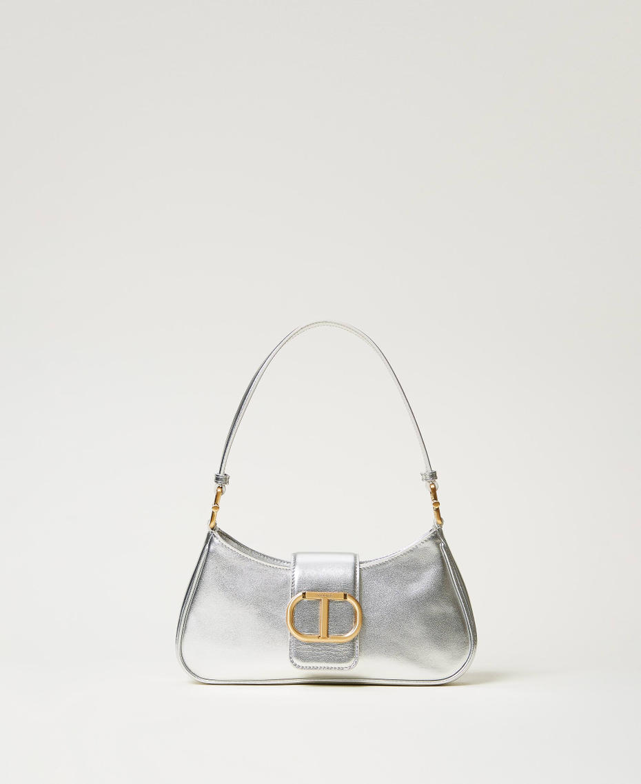 Hobo-Bag „Amie“ aus Metallic-Leder Silber Frau 251TB7112_00995_01