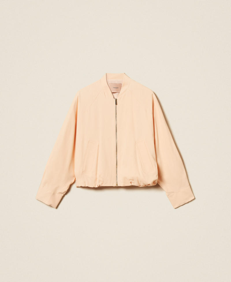 Bomber jacket with kimono sleeves Peach Pink Woman 261TP2222_11750_S0