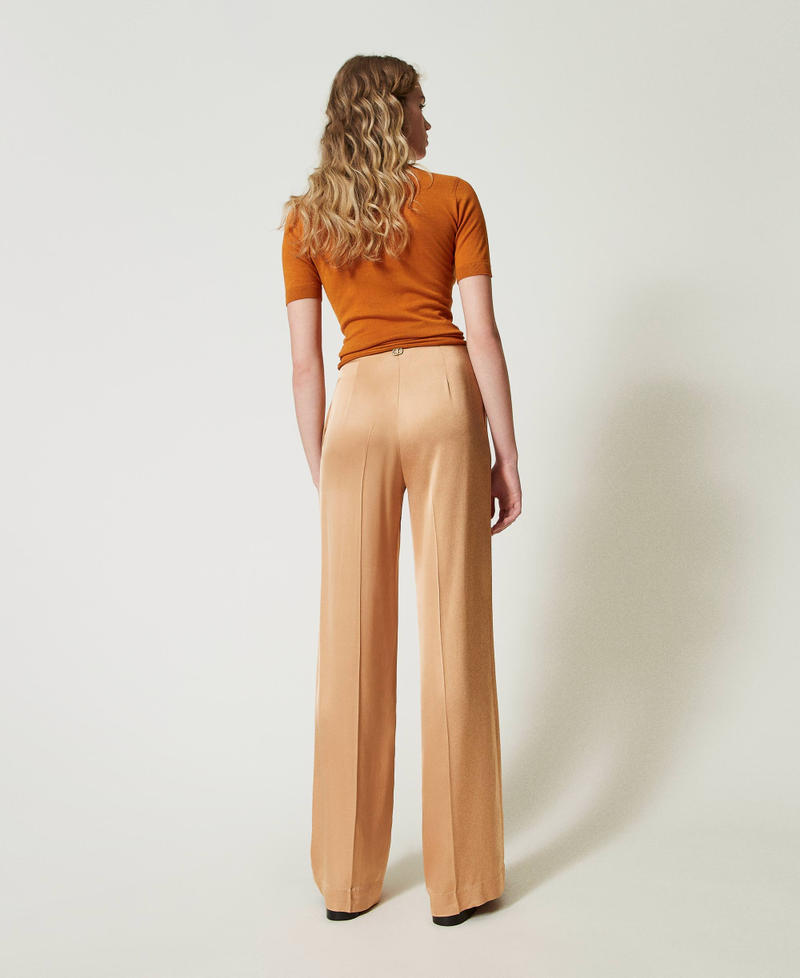 Pantal&oacute;n de raso de pernera recta Naranja &laquo;Bubbly&raquo; Mujer 242TP2451_11751_07