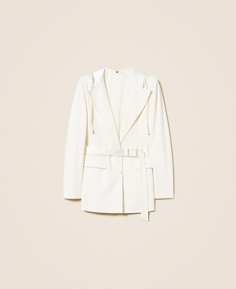 Blazer with satin details Off White Woman 252LI2UAA_00526_S0