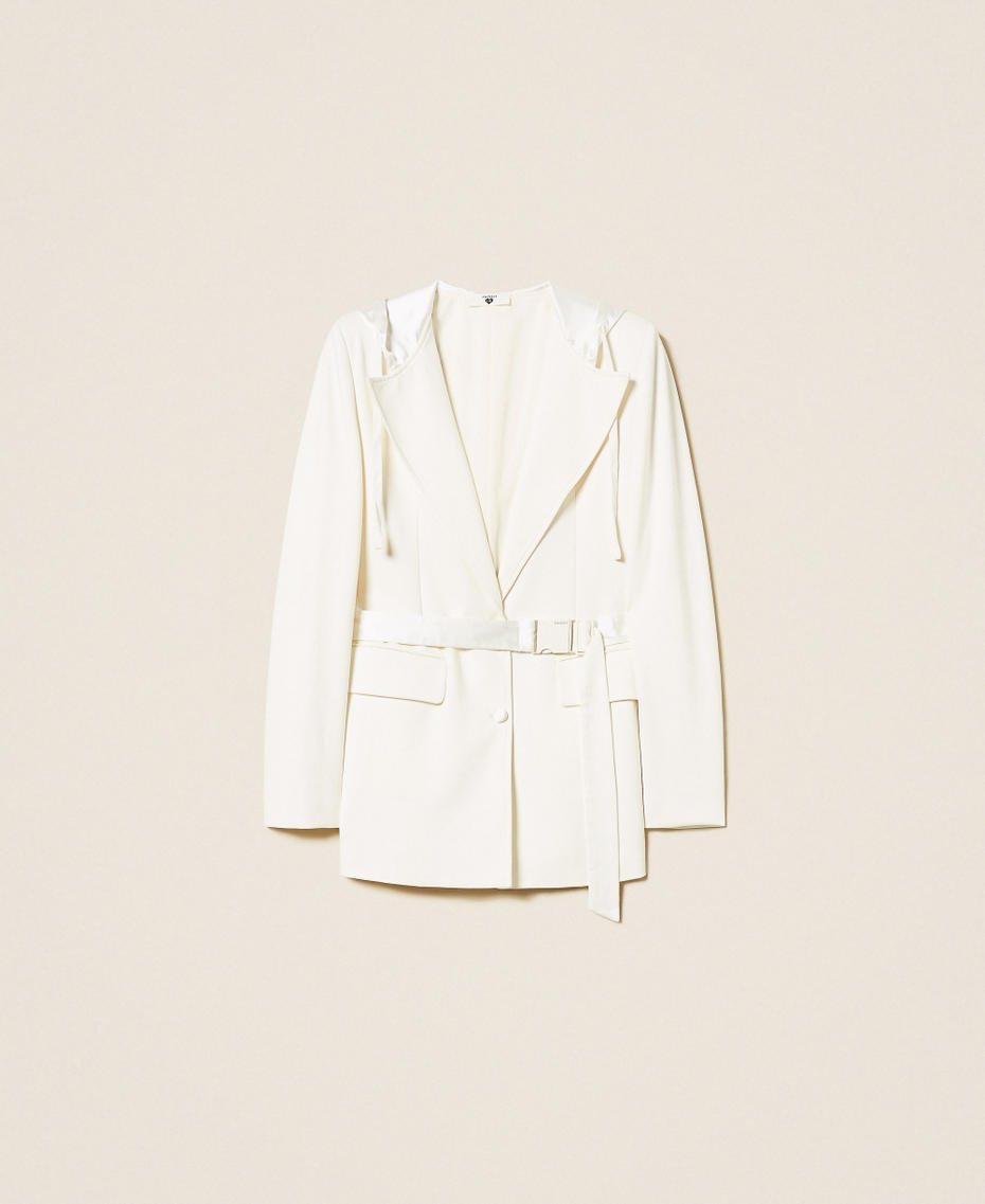 Blazer with satin details Off White Woman 252LI2UAA_00526_S0