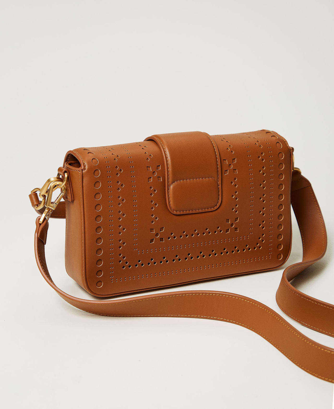 Borsa a tracolla ‘Amie’ in pelle traforata Cuoio Donna 251TD8230_00057_03